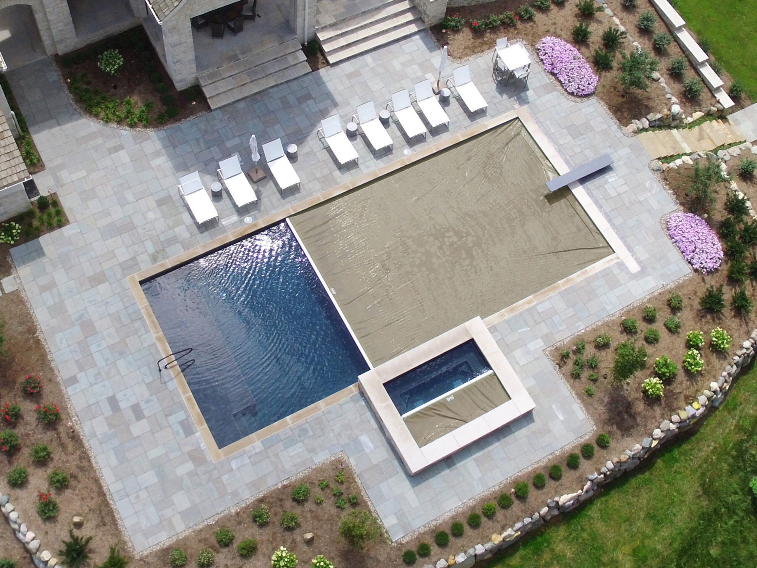 Beige pool cover