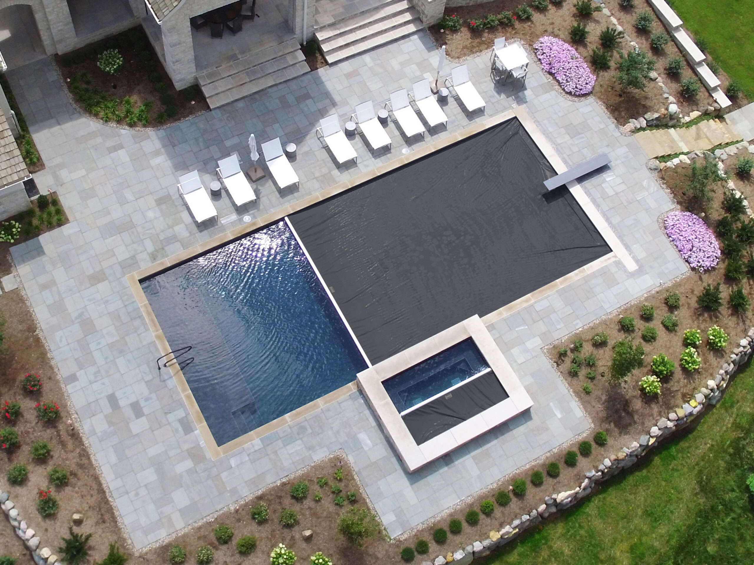 Charcoal gray pool cover