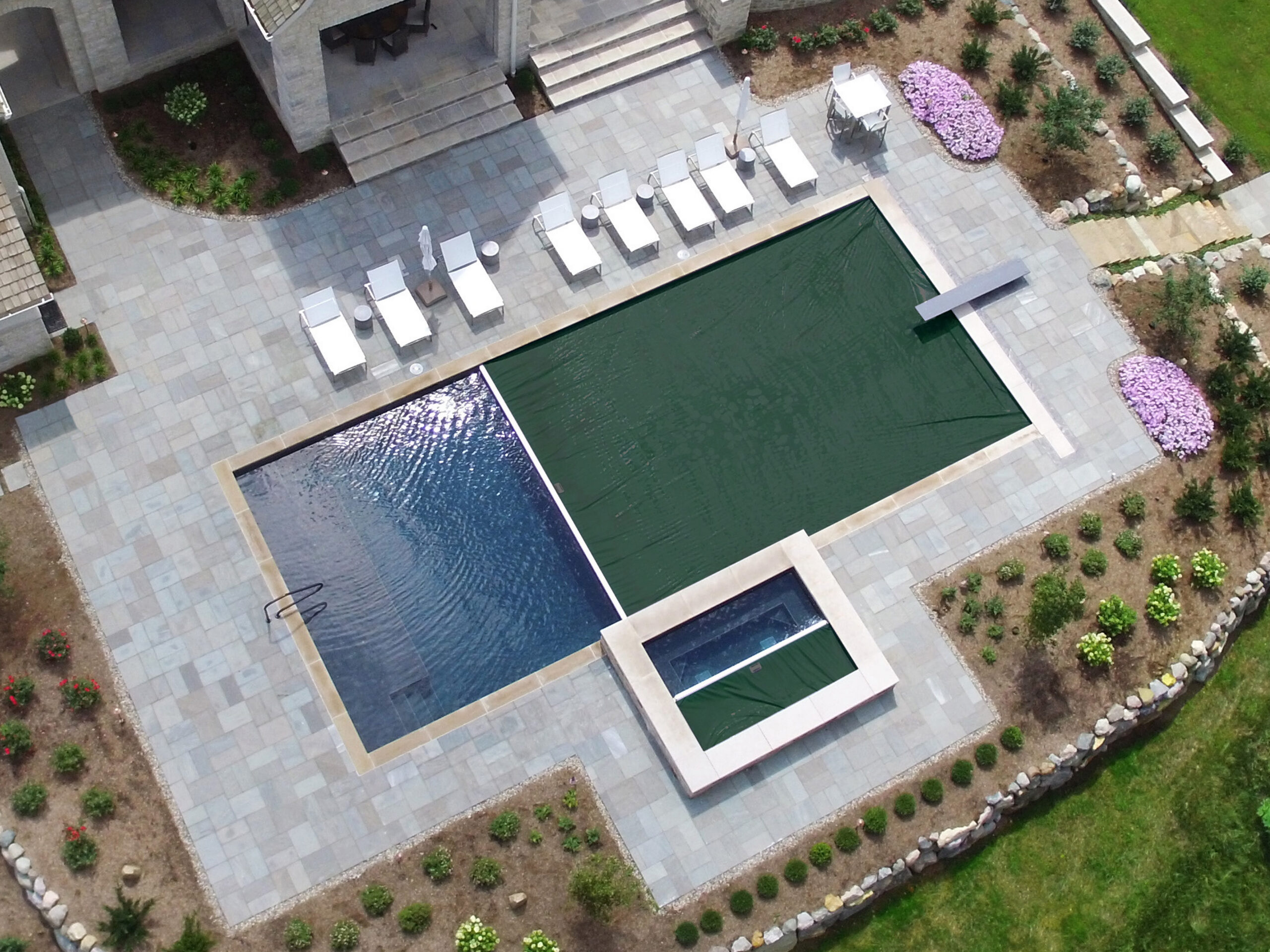 Forest green pool cover