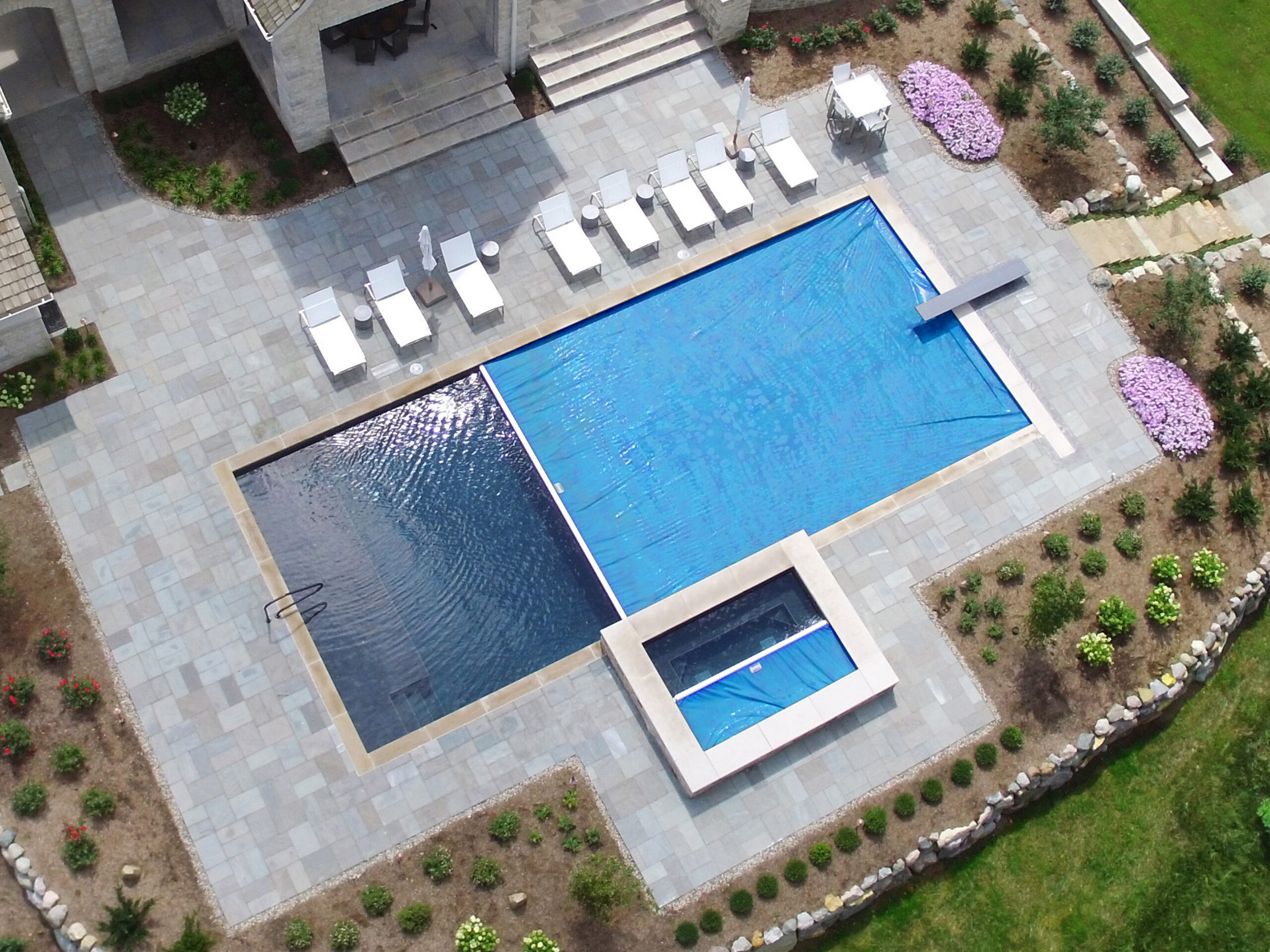 Light blue pool cover